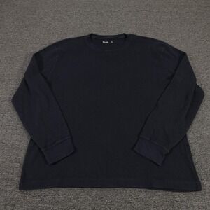 Hollister Thermal Shirt Mens XL Blue Waffle Knit Long Sleeve Tagless Crewneck